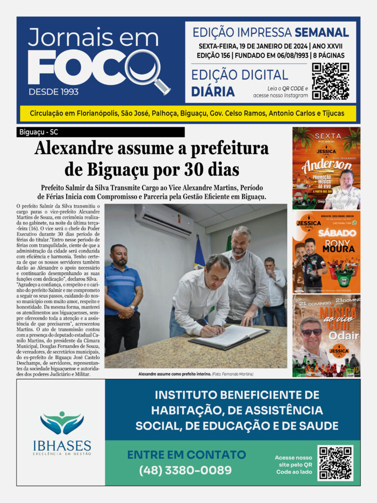 Alexandre assume a prefeitura de Biguaçu por 30 dias