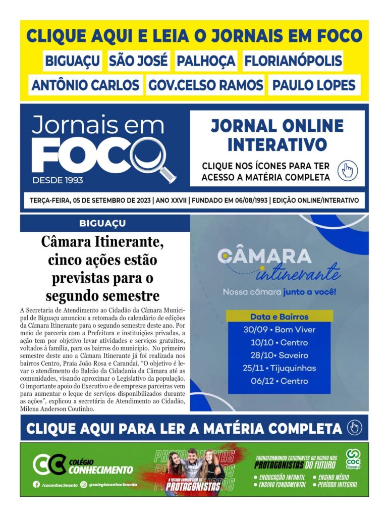 Câmara Itinerante, cinco ações estão previstas para o segundo semestre