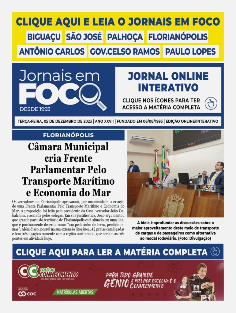 Câmara Municipal cria Frente Parlamentar Pelo Transporte Marítimo e Economia do Mar