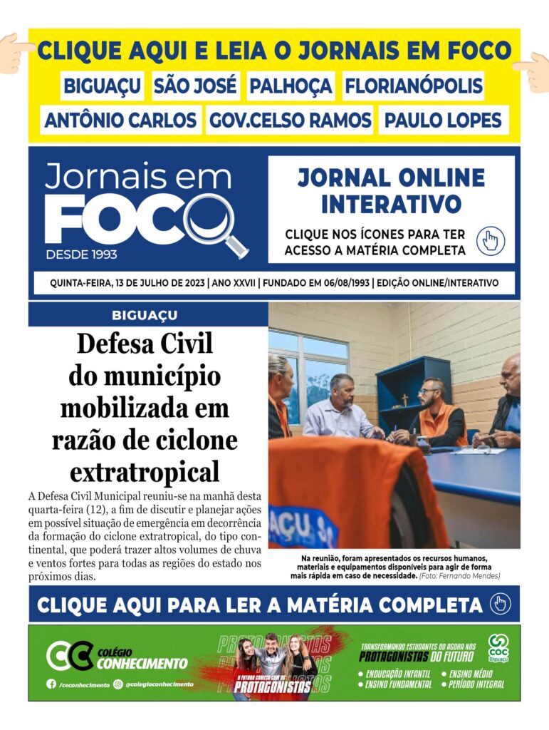 Defesa Civil do município mobilizada em razão de ciclone extratropical