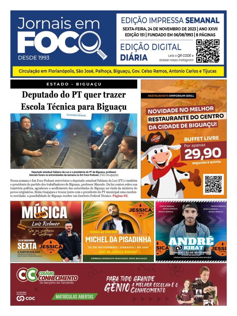 Deputado do PT quer trazer Escola Técnica para Biguaçu