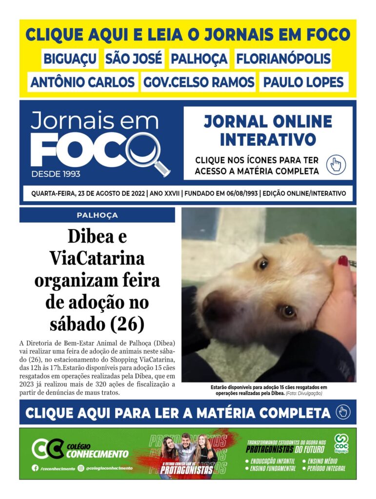 Dibea e ViaCatarina organizam feira de adoção no sábado (26)