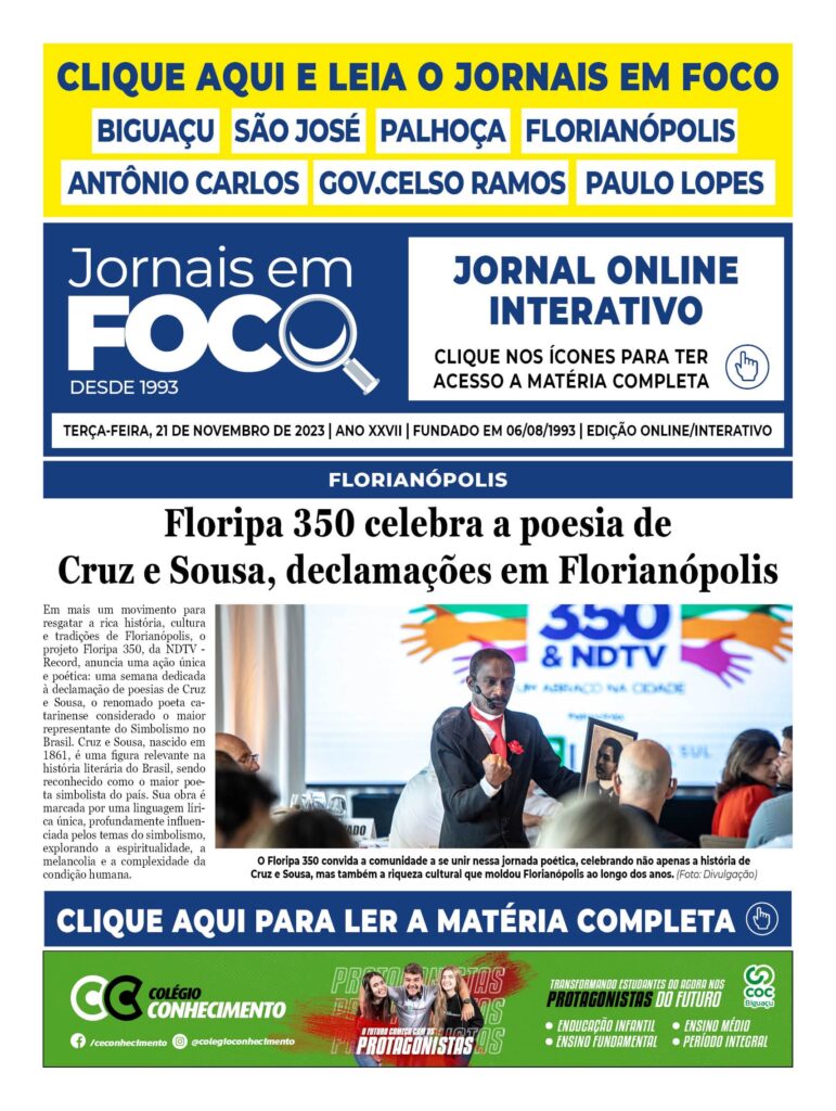 Floripa 350 celebra a poesia de Cruz e Sousa, declamações em Florianópolis
