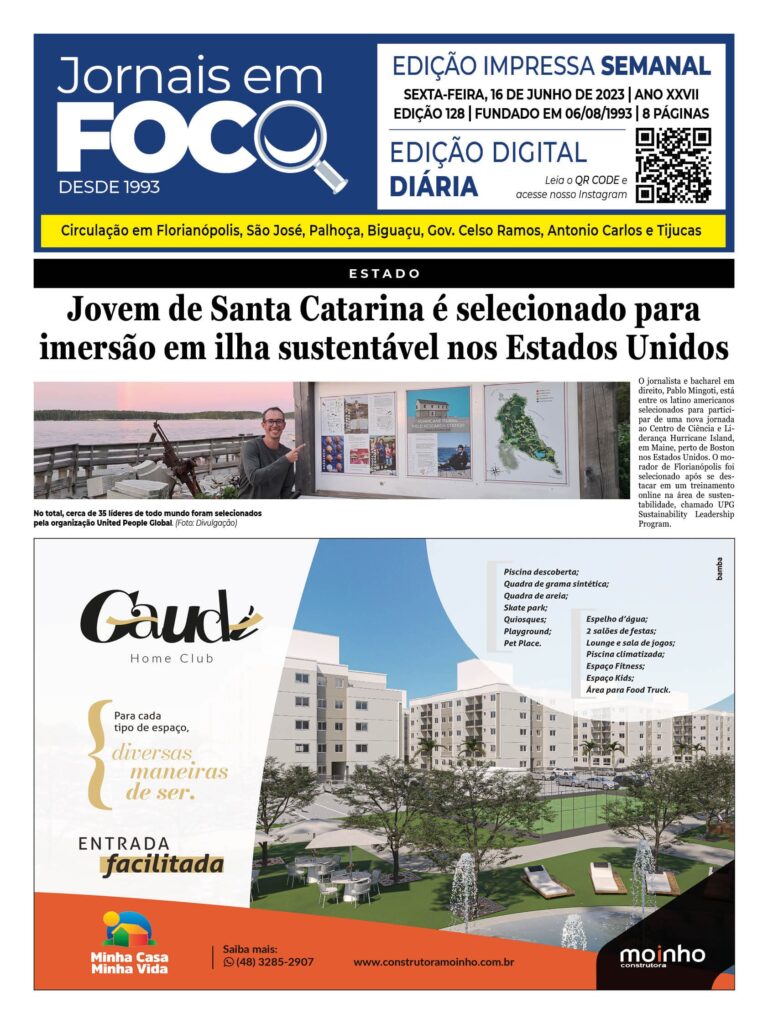 Jovem de Santa Catarina é selecionado para imersão em ilha sustentável nos Estados Unidos