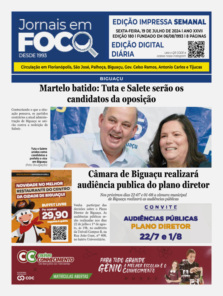 Martelo batido Tuta e Salete serão os candidatos da oposição