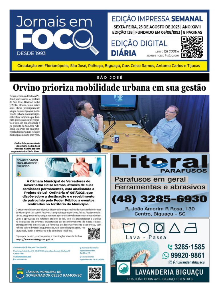 Orvino prioriza mobilidade urbana em sua gestão