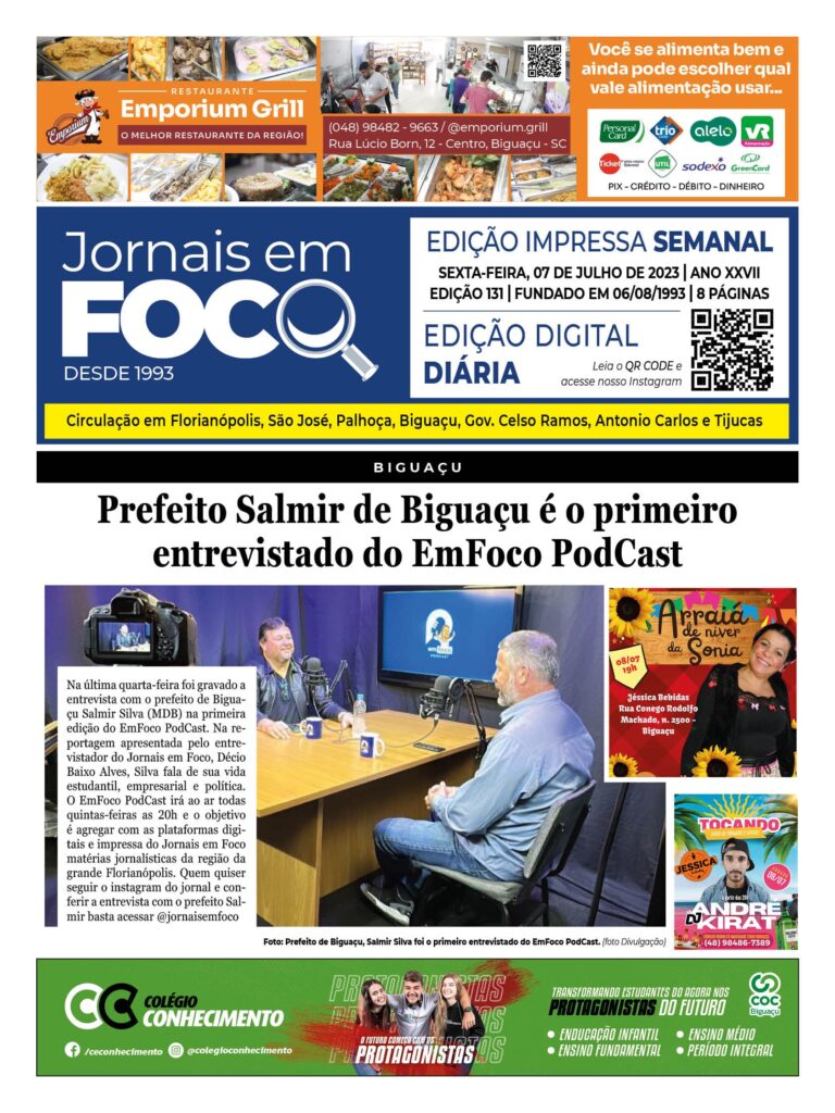 Prefeito Salmir de Biguaçu é o primeiro entrevistado do EmFoco PodCast