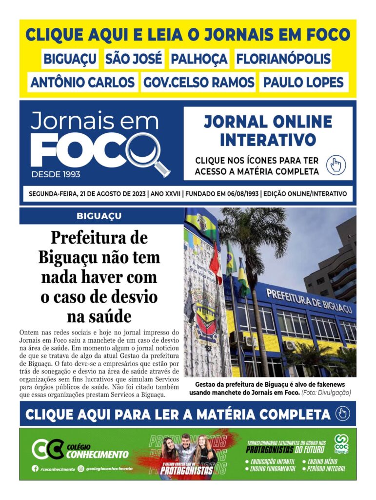 Prefeitura de Biguaçu não tem nada haver com o caso de desvio na saúde