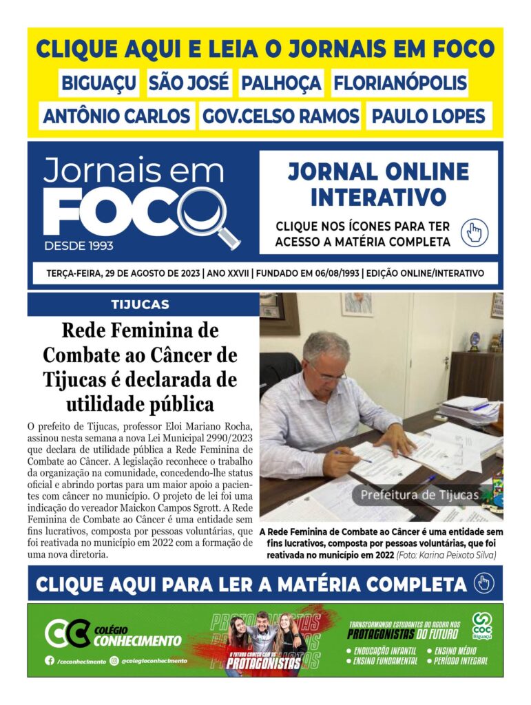 Rede Feminina de Combate ao Câncer de Tijucas é declarada de utilidade pública
