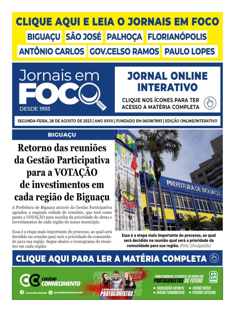 Retorno das reuniões da Gestão Participativa para a VOTAÇÃO de investimentos em cada região de Biguaçu