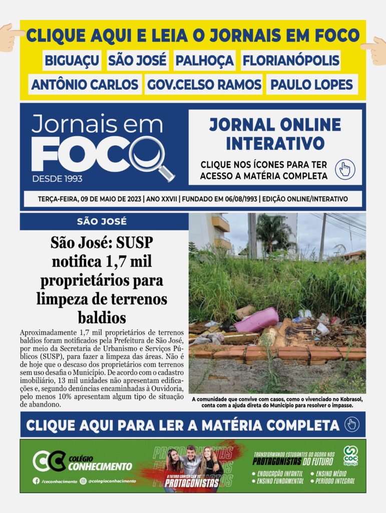 São José SUSP notifica 1,7 mil proprietários para limpeza de terrenos baldios