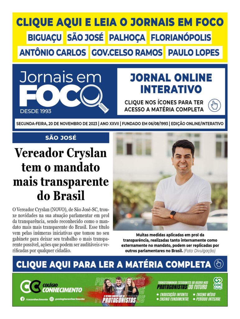 Vereador Cryslan tem o mandato mais transparente do Brasil